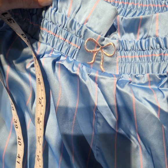 Fantastic Fawn New In Poly Bag Pink Blue Striped Pants Size Large Waist 19 Waist - Picture 7 of 8